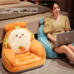 かわいい椅子のクッションの背もたれが一体になっています。