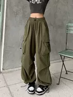 Ретро широкие летние брюки, plus size, в американском стиле, на резинке (2XL–5XL)