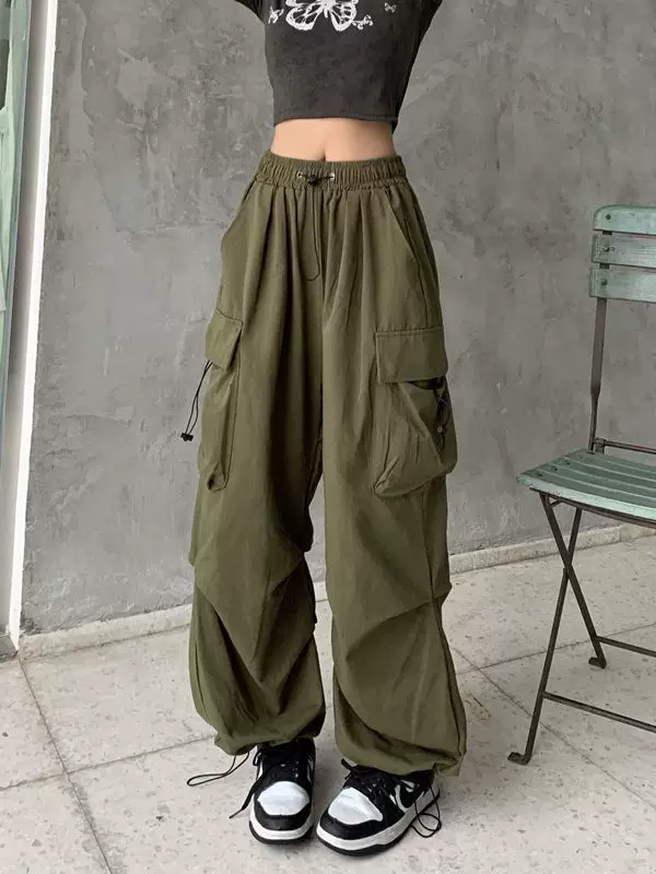 Ретро широкие летние брюки, plus size, в американском стиле, на резинке (2XL–5XL)