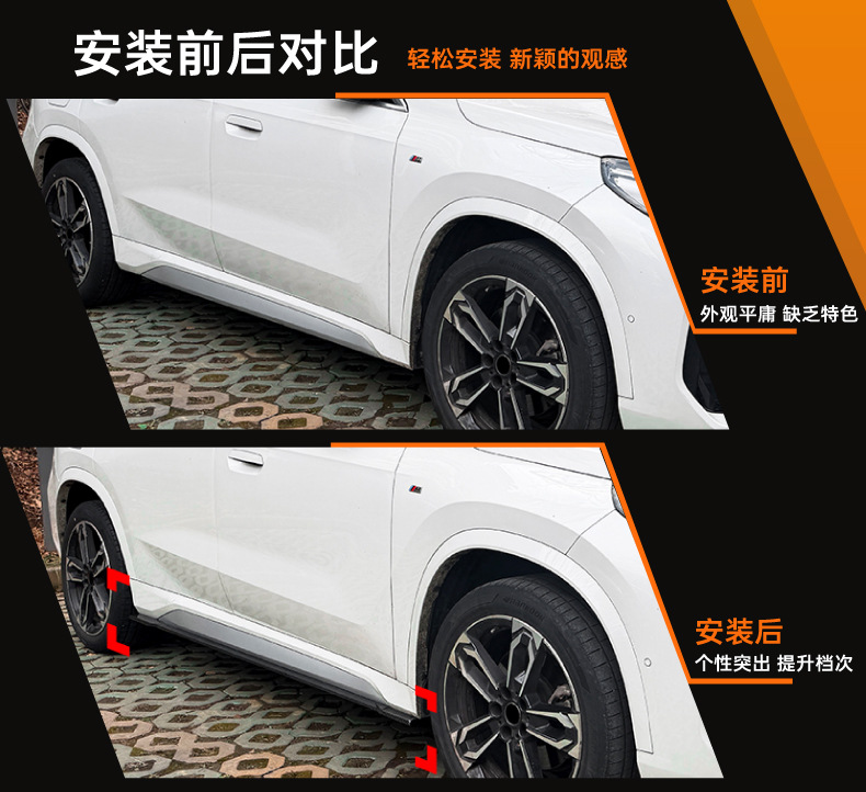 Suitable for Bmw X1 Ix1 U11 m Sport 2023+ Side Skirt Spoiler Cross-Border Exterior Modification