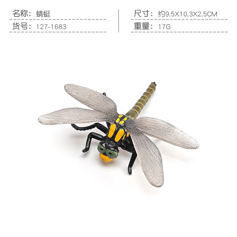 Exportación transfronteriza ciencia y educación infantil cognitiva modelo animal simulación mariposa sólida Libélula Insecto animal adornos de mesa de arena