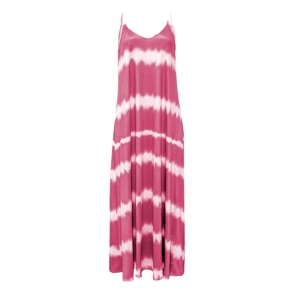 Summer Cami Dress Printed Striped Maxi Dress Loose Dress Women