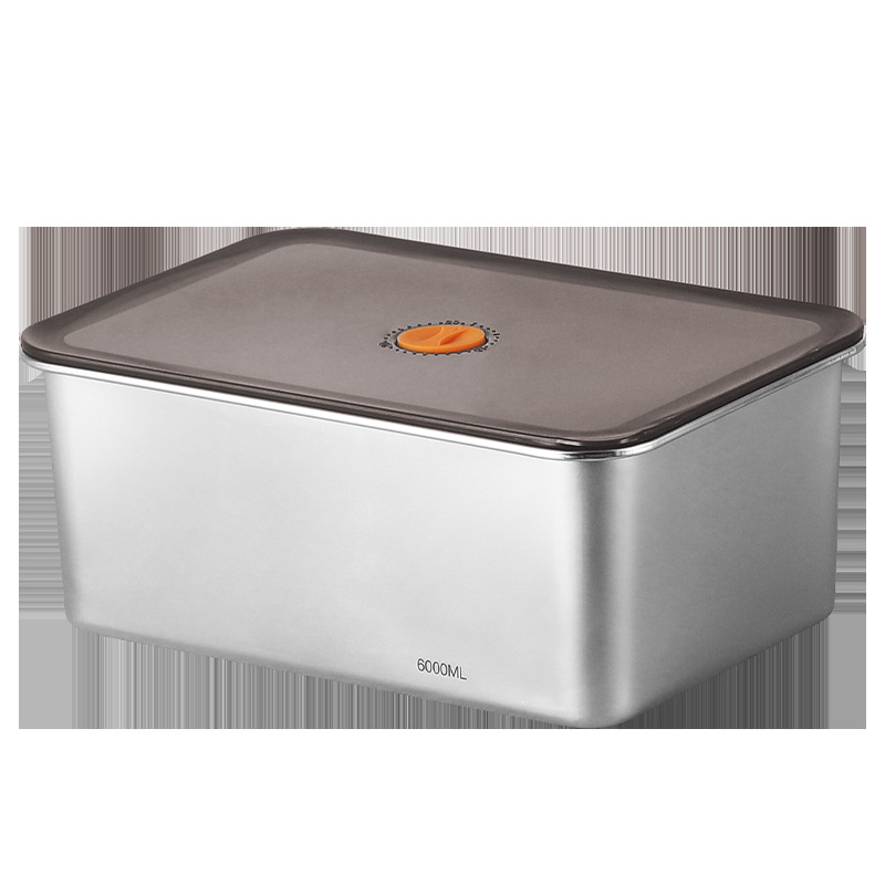 Caja de conservación fresca de acero inoxidable 316 Caja de almacenamiento sellada al vacío de conservación fresca refrigerada y congelada Almacenamiento en refrigerador de gran capacidad con tapa