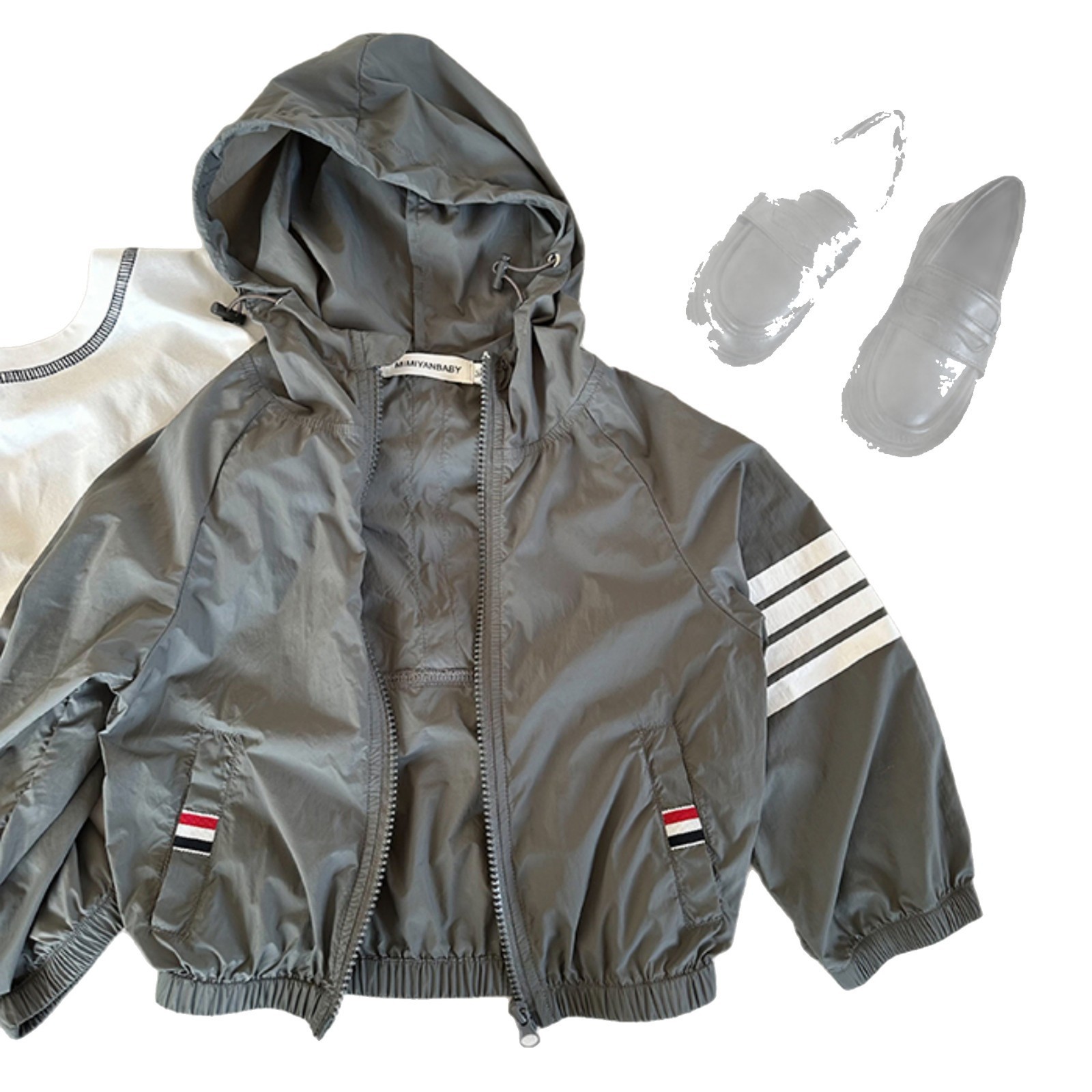 Ropa de protección solar con capucha para siete niños con limón salado, verano para niños, nueva chaqueta de protección solar para niños pequeños y medianos, ropa de protección solar para bebés transpirable