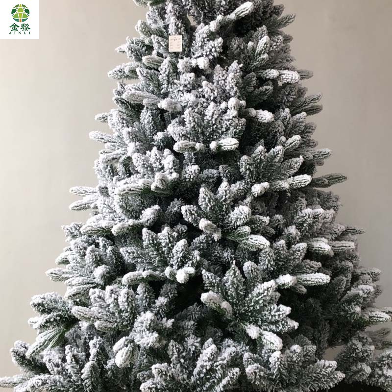 1.8m混合植绒跨境欧美商场装饰圣诞树厂家直供定制规格加密铁底座详情图4