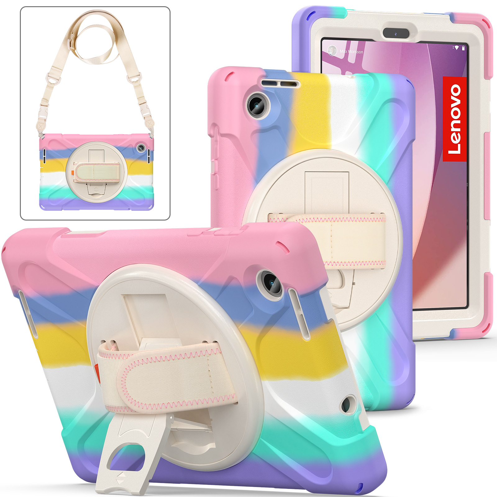 Suitable for 2023 New Lenovo Tab M8 Tablet Protective Case TB-300FU Bracket Silicone Child Drop-resistant Cover