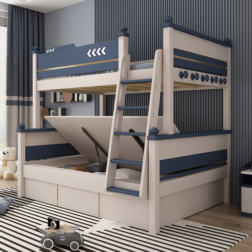 Light luxury high and low bed for small apartment children's bed and bunk wooden bed for boys and girls bunk bed simple bunk bed