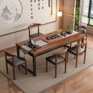 Tea Table and Chair Combination, One Table and Five Chairs, Tea Table, Nordic New Chinese Style Negotiation Office Large Board Tea Table, Coffee Table Table