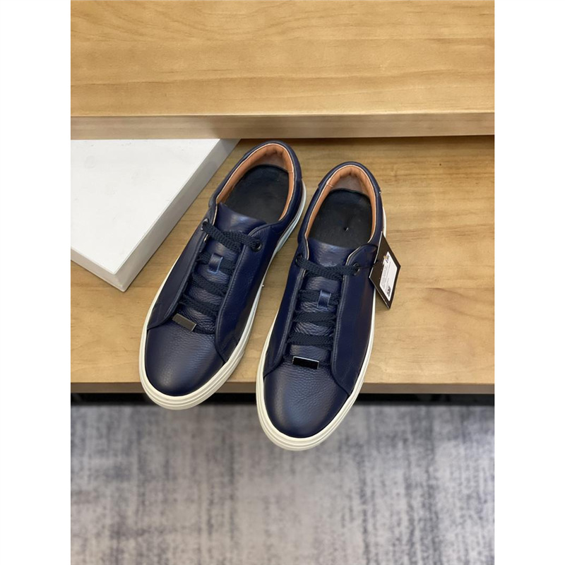 Bos Genuine Leather Simple Lace-Up Casual Shoes Cowhide Versatile Flat Shoes Men's Low-Cut Breathable Sports Shoes Trendy Shoes