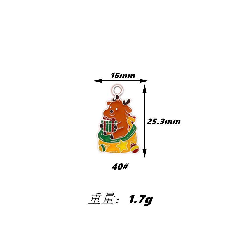クリスマス漫画 DIY 合金ドリップオイルゴールデンホワイト K サンタクローススノーフレークヘラジカクリスマス猫アクセサリー|undefined