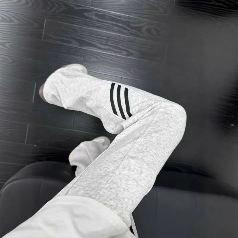 cleanfit条纹运动卫裤男款秋季美式重磅三条杠裤子直筒宽松休闲裤|undefined
