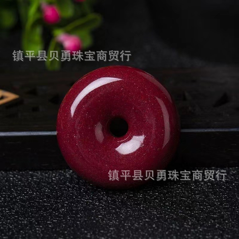 Wholesale factory pure natural cinnabar peace pendant necklace raw ore pendant for men and women same style pendant peace pendant