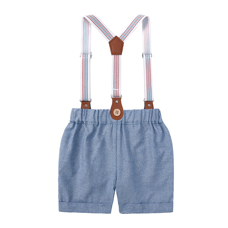 2 Piece Set Quantity Holiday, Street Occasion Shirt Collar Neckline Regular Fit Fit Type British Style Solid Color Cotton Boys Clothing Sets