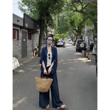 夏装搭配一整套韩系休闲女装夏季新款薄款防晒长袖衬衫休闲裤套装