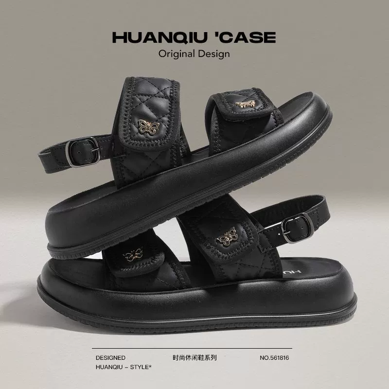 Глобальные летние новые сандалии для женской верхней одежды 2025 года, модные и универсальные, нескользящая мягкая подошва, удобная простая толстая подошва с бабочкой