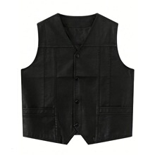 T 39239 Leather Vest Men's Casual Jacket ������ �羳����