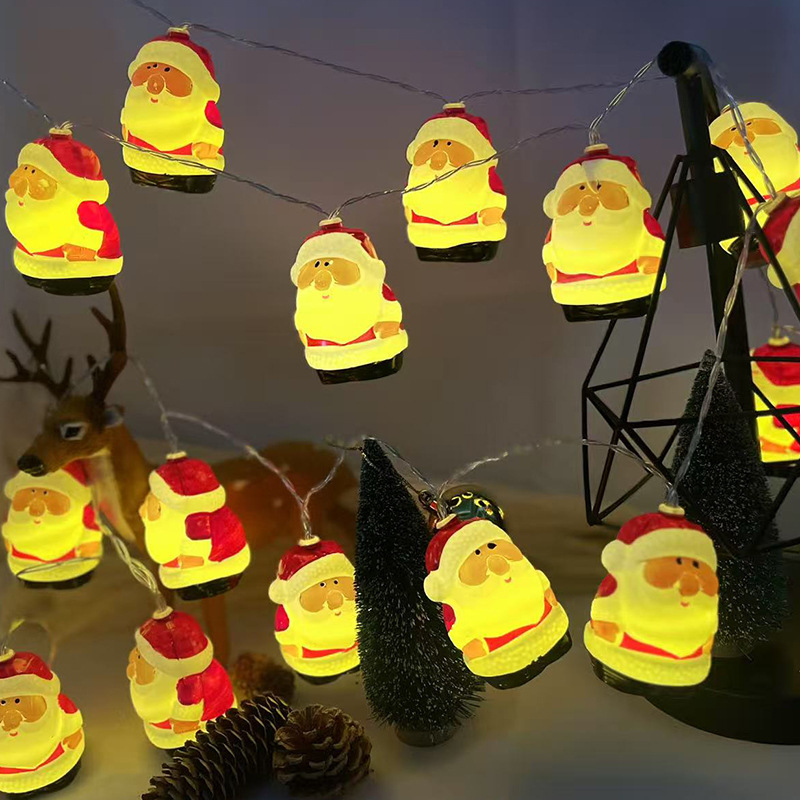 クロスボーダークリスマスサンタヘッドランプストリング雪だるま屋外ホリデーバッテリーボックスUSBアレンジメント装飾小さなランタン卸売|undefined