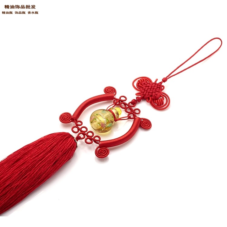 精油饰品网金黄色中国龙琉璃精油瓶车挂2.jpg