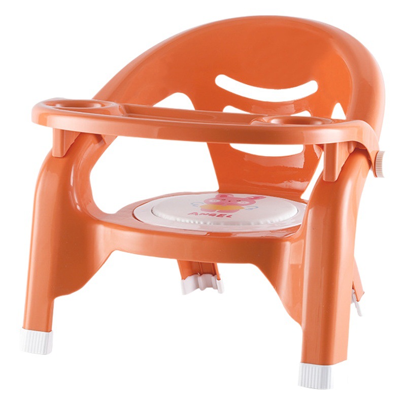 Children's Dining Chair Baby's Multifunctional Children's Chair Dining Table Backrest Call Chair Baby's Plastic Small Stool with Dinner Plate