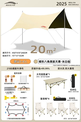 Avtomobil yan çətirləri: Cloth Sunshade Equipment - 20-octagonal-vinyl-canopy-large-round-tube-table-back-chair4-required