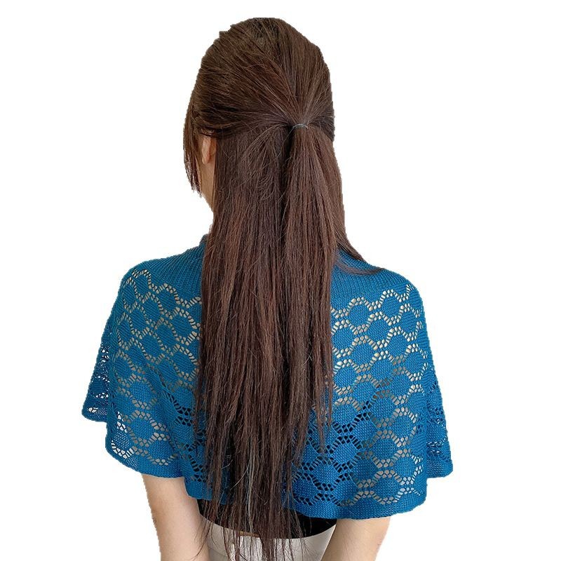 Nido de nido de abeja pequeño chal fuera de estilo de celebridad Red de apoyo cervical de punto sala con aire acondicionado tejido pequeño chal bufanda fuera