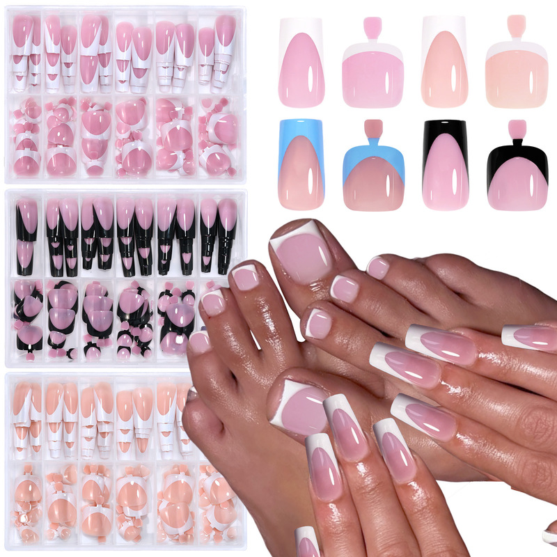 Cross-Border Popular Manicure Wearable Nails 144Pcs Hand and Foot Manicure Finished Patch Fake Nail Set Wearable Nails Wholesale Cross-Border Popular Manicure Wearable Nails 144Pcs Hand and Foot Manicure Finished Patch Fake Nail Set Wearable Nails Wholesale