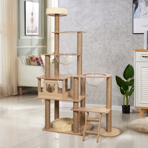 Cat tree luxury wooden cat bed wholesale pet bed cat room Zhengding factory cat scratcher cat house cat paradise dropshipping