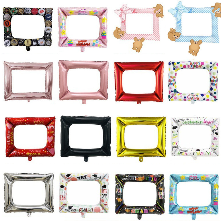 Photo Frame aluminum film balloon photography props birthday graduation photo frame photo studio photo baby party balloon