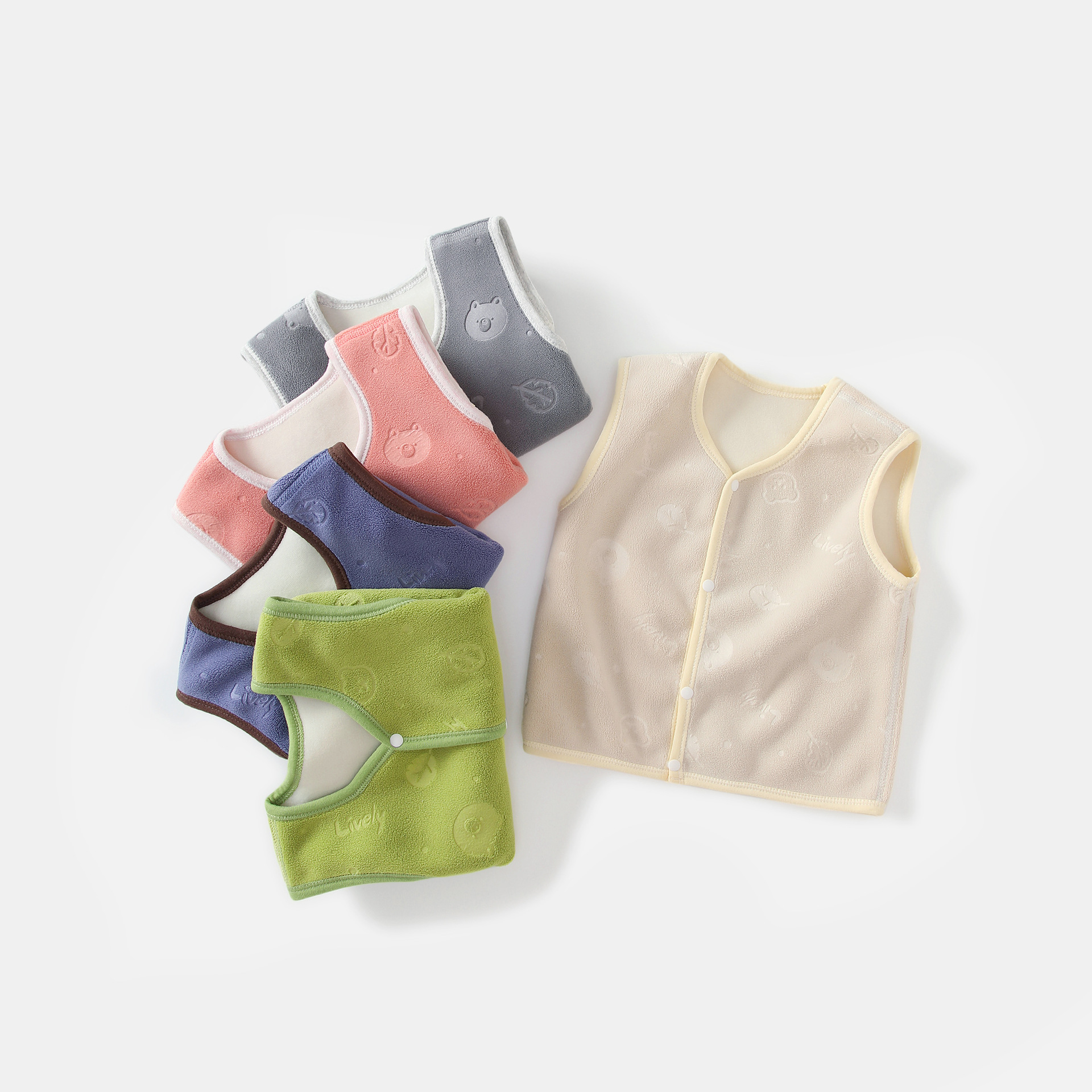 Chaleco de bebé Otoño e Invierno forrado de lana engrosada Chaleco de bebé para hombres y mujeres chaleco recién nacido chaleco cálido de invierno