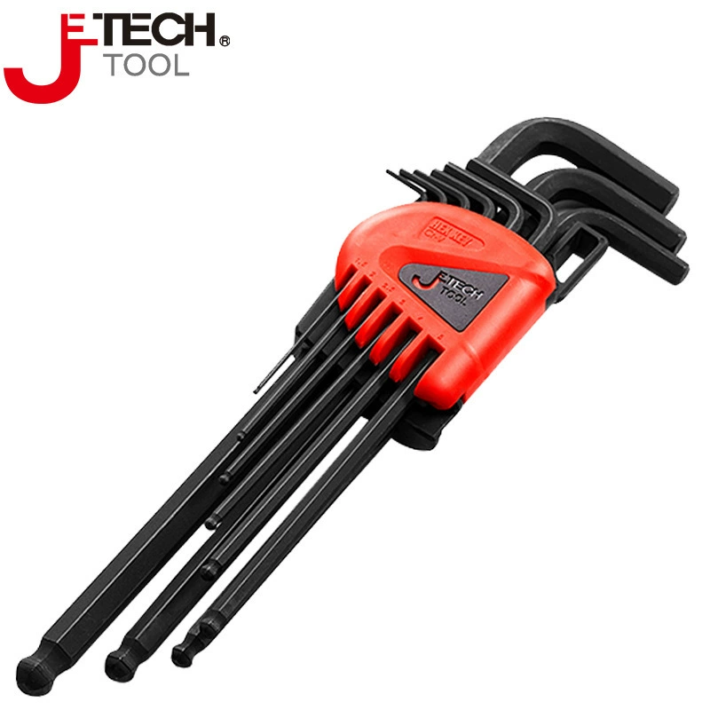 Jieke BM-B9 набор шестигранных ключей с удлиненной шаровой головкой, черненый метрический набор из 9 предметов из легированной стали, 1,5-10 мм