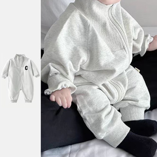 Cross-border baby jumpsuit spring and autumn long-sleeved baby climbing suit baby going out ha clothes full moon baby climbing suit