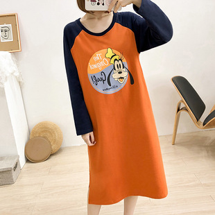 Pregnant women can nurse dress outer wear thin long-sleeved maternity clothes nursing clothes spring and autumn nightdress