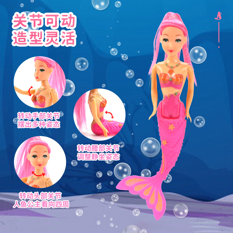 Nuevos juguetes de buceo de verano transfronterizo para niños, entrenamiento en la piscina, agua, cabello corto negro, sirena, buceo, puerta de serpiente