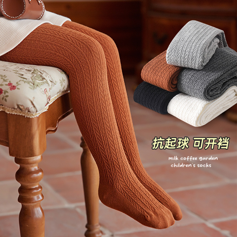 Autumn solid color children's tights