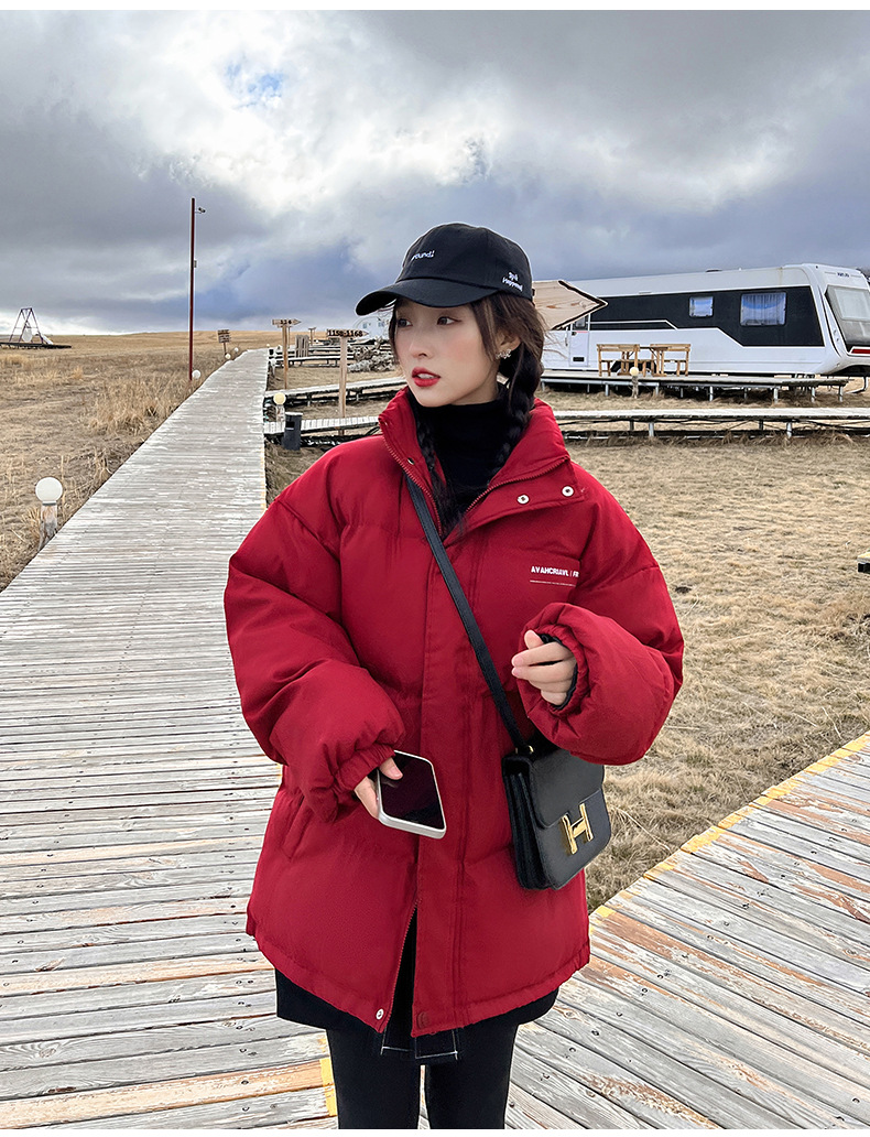 2023 inverno nuovo coreano allentato giù cappotto di cotone da donna di media lunghezza casual grande cappotto di cotone cappotto di cotone cappotto caldo_voghion.com