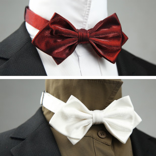 Wedding bridegroom dress solid color bow tie groomsmen banquet men's pointed wine Red White Black host bow