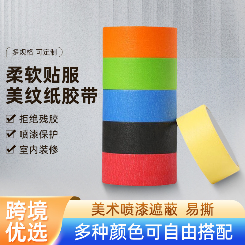 Cinta amarilla y cinta de papel pegamento de aceite pintura del coche decoración suministro directo de fábrica cinta resistente a altas temperaturas