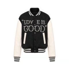 GOODBRAND2025秋冬Loveisgood经典标语时尚高级美式拼色棒球服