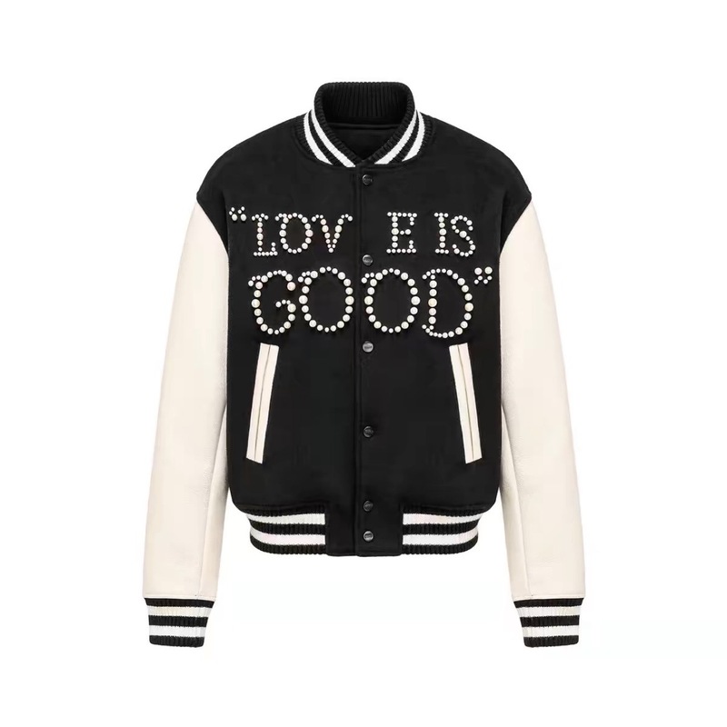 GOODBRAND2025秋冬Loveisgood经典标语时尚高级美式拼色棒球服|undefined