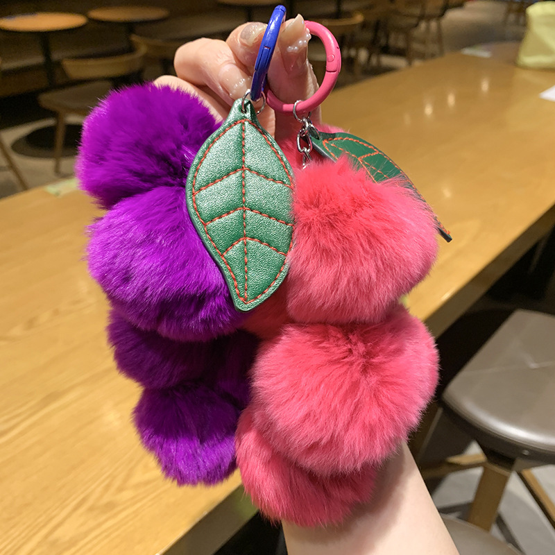 [Grape] New Year Cute genuine goods Pendant Pendant Grape Car Keychain Bag Men's and Women's Accessories Hanging Ornaments