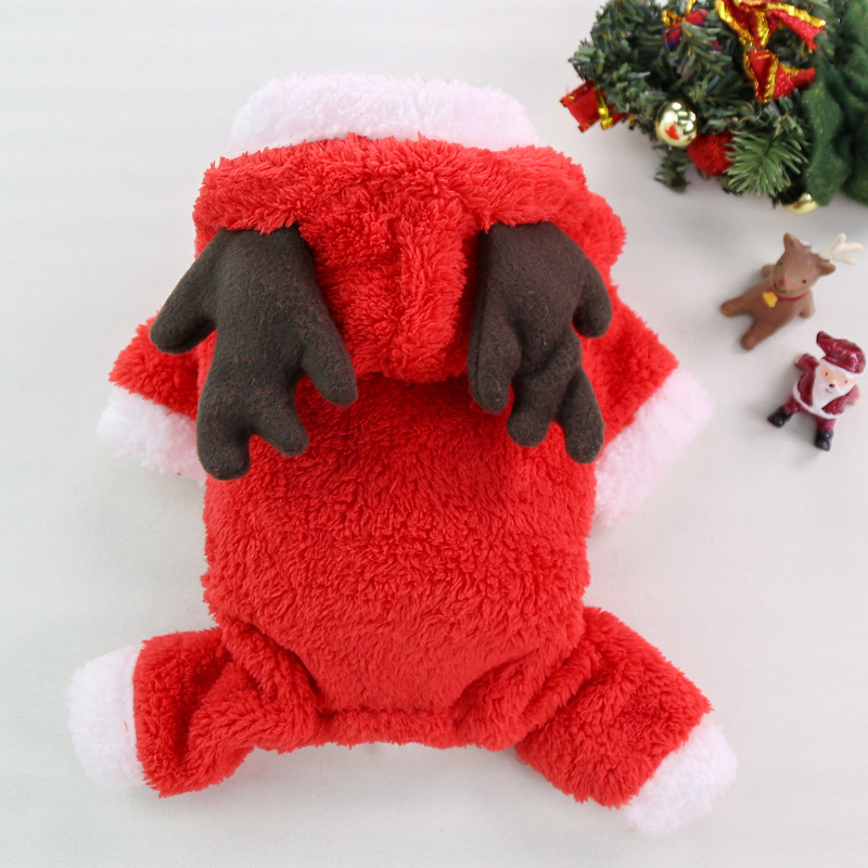 小型犬、中型犬、大型犬クリスマスペット用品服テディコットンコート秋冬ヘラジカ猫犬服|undefined