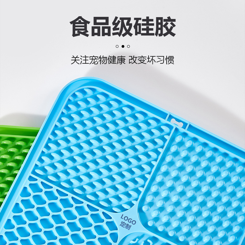 Ventas transfronterizas calientes de almohadillas de lamida de mascotas, tazón de comida lenta, almohadillas de lamida de Fengrong con ventosa, almohadillas de grado alimenticio anti-derramamiento