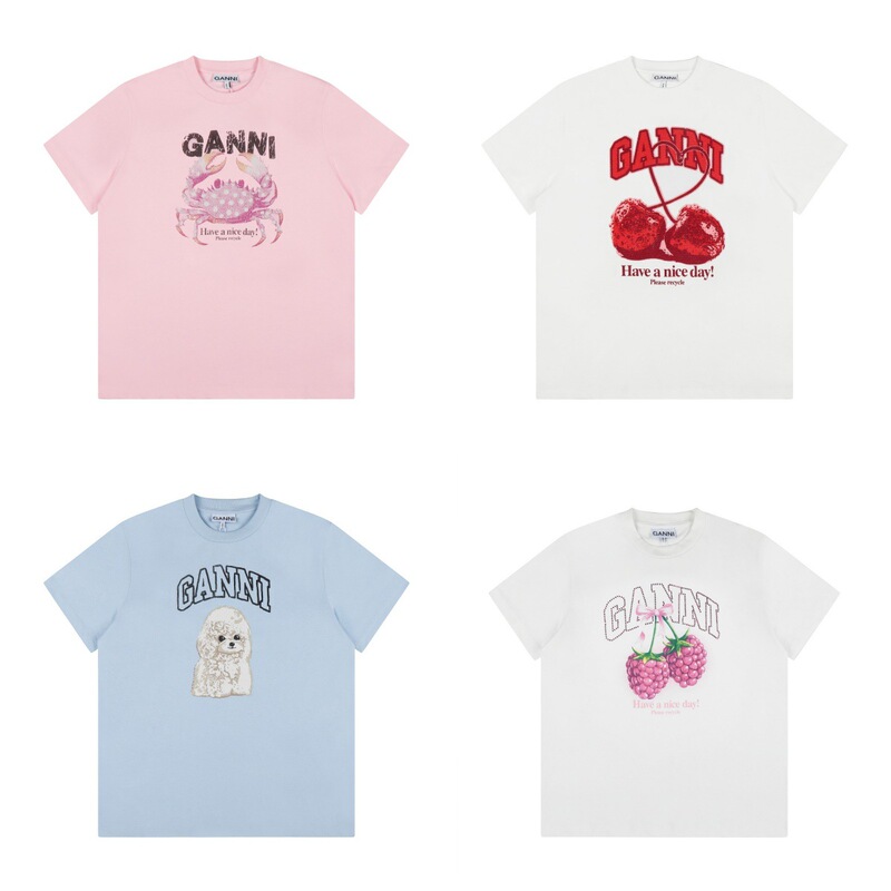 Carefully Selected 25Ss Cross-Border Summer Gan American-Style Short-Sleeve T-Shirt with Cartoon Print, Unisex Couple's Matching Style, Available for Dropshipping