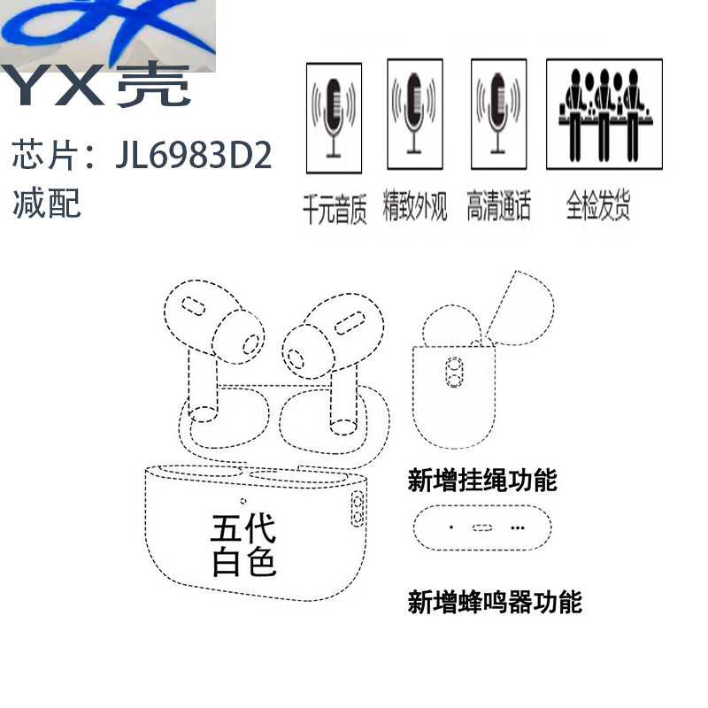 オーダーメードのスプレーコード華強北傑5j 6世代の7世代の3d 4世代のAir bluetoothのイヤホンはアップルの無線のイヤホンを適用します。|undefined