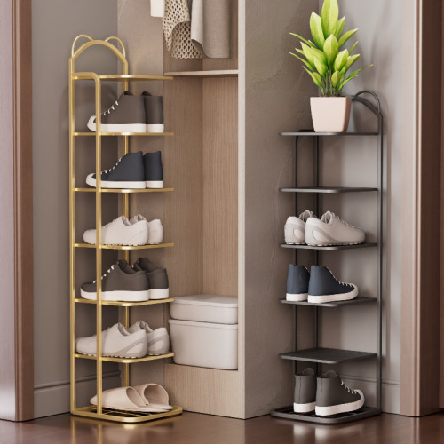 Simple dormitory household space-saving multi-layer dust-proof storage shoe cabinet modern simple entry iron shoe rack