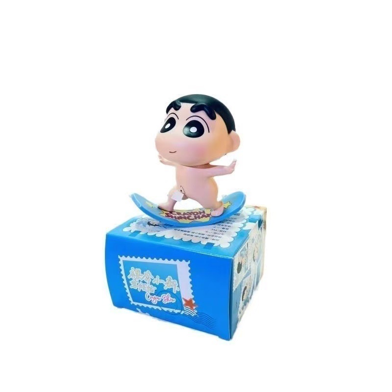 Crayon Shin-Chan Skateboard Surfing Full Series Q Version Lotus Anime Figure Model Desktop Ornament Car Central Control Doll