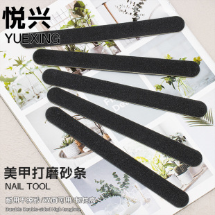 Factory in stock supply wooden sandwich nail art black sand grinding strip dry sand wood file