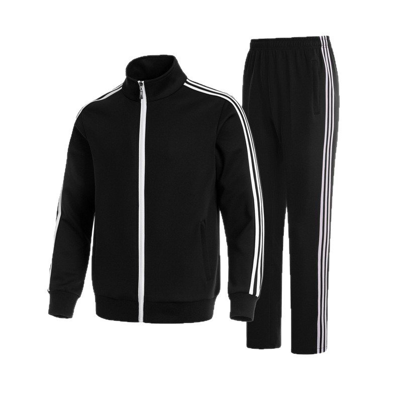 Primavera y otoño transfronterizos tres barras set de ropa deportiva casual hombres cardigans grandes camisetas deportivas uniformes escolares dos sets