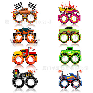 Monster Truck Funny Glasses monster truck Bigfoot Children's Birthday Photo Props Party Decoration