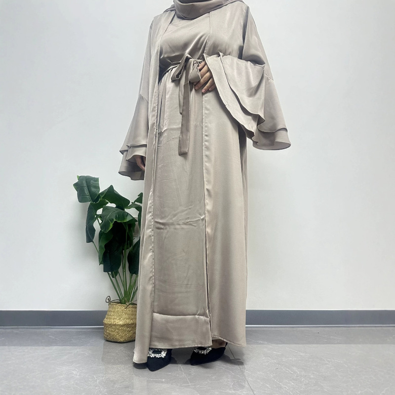Cross-Border New Women's Dress Set: Elegant Bell-Sleeve Cardigan Paired with Sleeveless Long Dress and Belt K205 Cross-Border New Women's Dress Set: Elegant Bell-Sleeve Cardigan Paired with Sleeveless Long Dress and Belt K205
